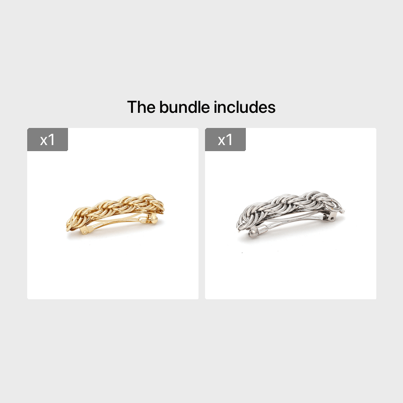 Twisted Punk Hair Clip Golden Silver Geometric Hairpin Chain Barrette