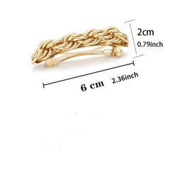 Twisted Punk Hair Clip Golden Silver Geometric Hairpin Chain Barrette