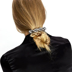 Twisted Punk Hair Clip Golden Silver Geometric Hairpin Chain Barrette