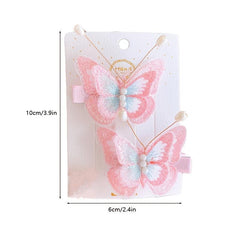 2pcs Butterfly Style Hair Clip Vintage Sweet Barrette Hair Accessories