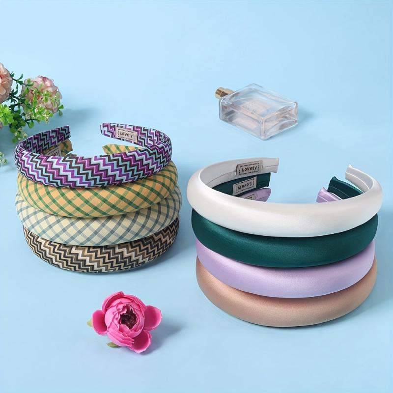 Retro Headband Checkered Hair Band Women's Accessories