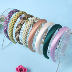 Retro Headband Checkered Hair Band Women's Accessories