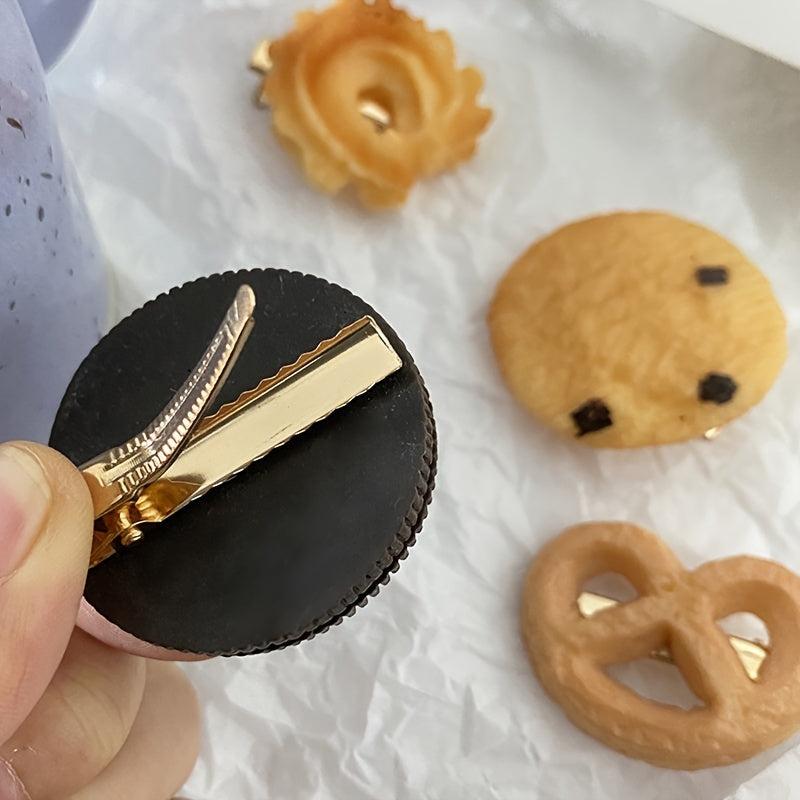 7pcs Funny Cookies Hair Clips Dessert Pattern Hair Accessories