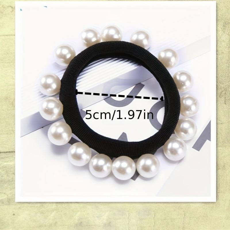 2pcs Pearl Hair Rope Head Accessories