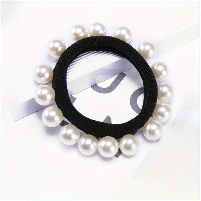 2pcs Pearl Hair Rope Head Accessories
