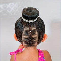 2pcs Pearl Hair Rope Head Accessories