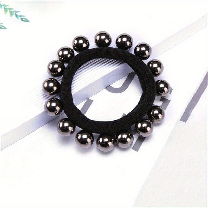 2pcs Pearl Hair Rope Head Accessories