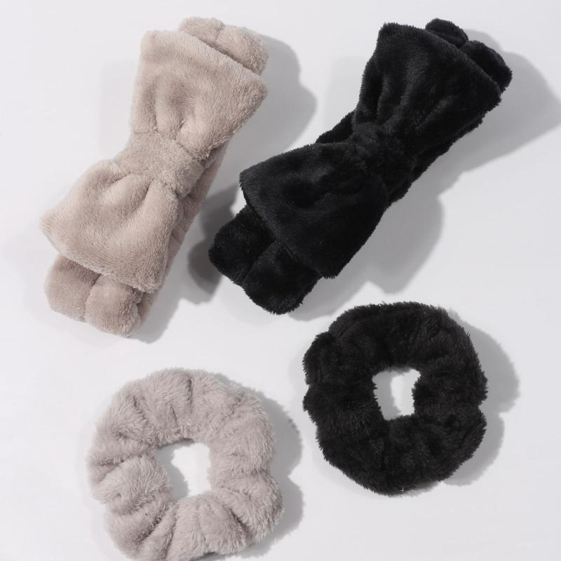 4pcs Microfiber Spa Headband & Wristband Set