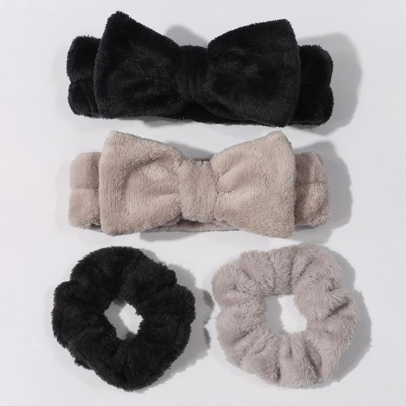 4pcs Microfiber Spa Headband & Wristband Set