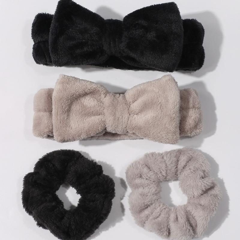 4pcs Microfiber Spa Headband & Wristband Set