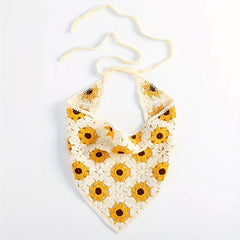 Boho Style Hand Woven Flowers Headband Hair Scarf