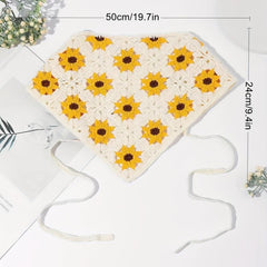 Boho Style Hand Woven Flowers Headband Hair Scarf