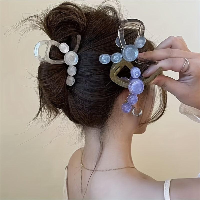 Jelly Ball Decor Hair Claw Style Shark Claw Nonslip Ponytail Holder
