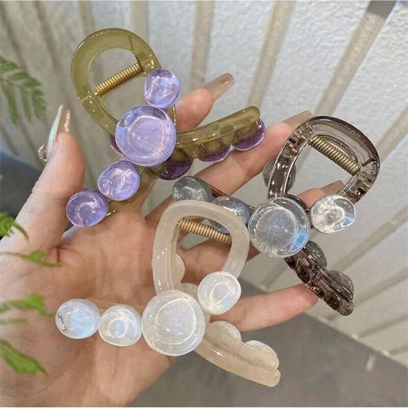Jelly Ball Decor Hair Claw Style Shark Claw Nonslip Ponytail Holder