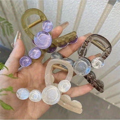 Jelly Ball Decor Hair Claw Style Shark Claw Nonslip Ponytail Holder