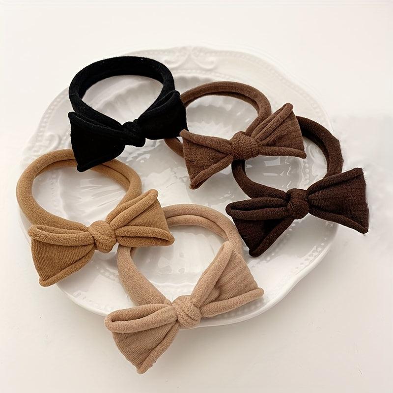 2pcs Bow Rubber Band High Elastic Hair Tie Hair Rope Sweet Ponytail