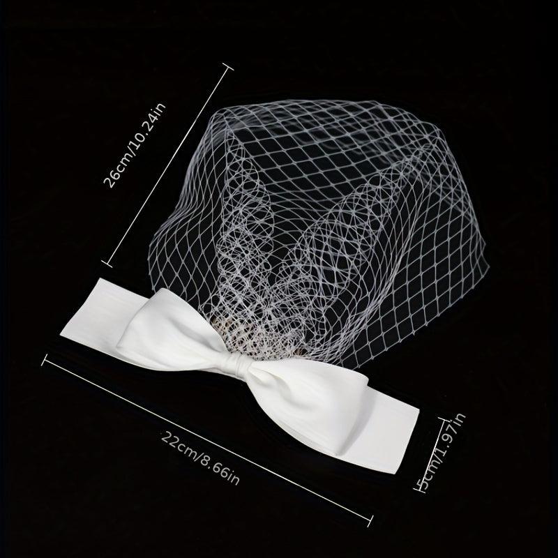 Satin Bowknot Mesh Head Piece Women's Hair Accessories