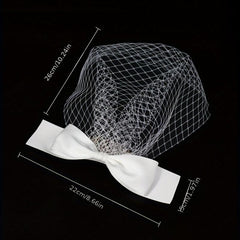 Satin Bowknot Mesh Head Piece Women's Hair Accessories
