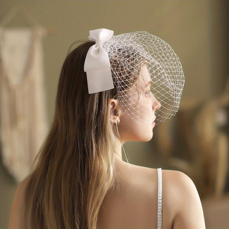 Satin Bowknot Mesh Head Piece Women's Hair Accessories