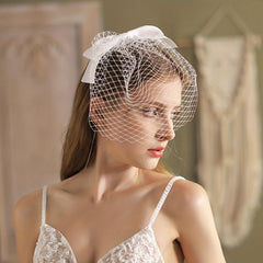Satin Bowknot Mesh Head Piece Women's Hair Accessories