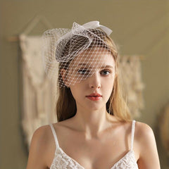 Satin Bowknot Mesh Head Piece Women's Hair Accessories