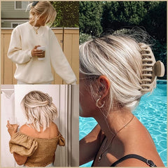 3pcs Matte Oversize Hair Claw Clip Non Slip Strong Hold Grip Hair Jaw Clip