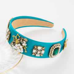 Rhinestone Wide Headband for Women Snowflake Hairband