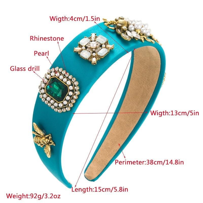Rhinestone Wide Headband for Women Snowflake Hairband