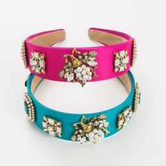 Rhinestone Wide Headband for Women Snowflake Hairband