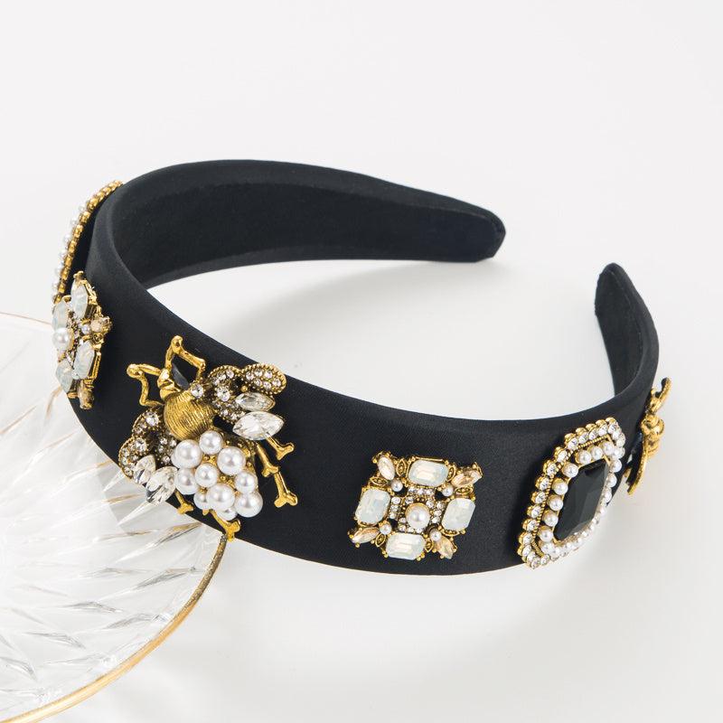 Rhinestone Wide Headband for Women Snowflake Hairband