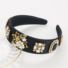 Rhinestone Wide Headband for Women Snowflake Hairband