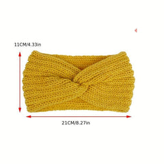Women's Knitted Headband Elastic Cross Knotted Headwear
