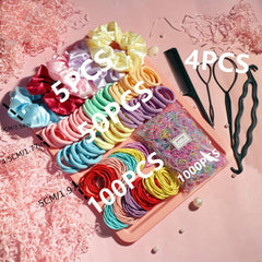 1159PCS Satin Scrunchie Elastic Hair Accessories Set Women
