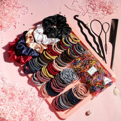 1159PCS Satin Scrunchie Elastic Hair Accessories Set Women