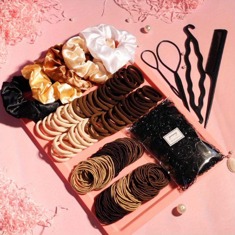1159PCS Satin Scrunchie Elastic Hair Accessories Set Women