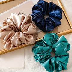 8pcs Soft Silky Scrunchies Hair Tie Satin Hair Rope Large Ponytail Holder