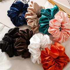 8pcs Soft Silky Scrunchies Hair Tie Satin Hair Rope Large Ponytail Holder