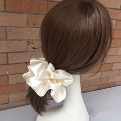 8pcs Soft Silky Scrunchies Hair Tie Satin Hair Rope Large Ponytail Holder