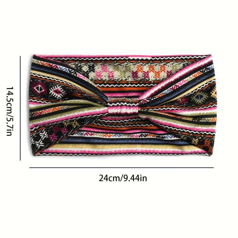 Boho Wide Headband Colorful Hairband Vacation Beach Headwear