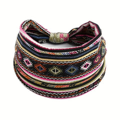 Boho Wide Headband Colorful Hairband Vacation Beach Headwear