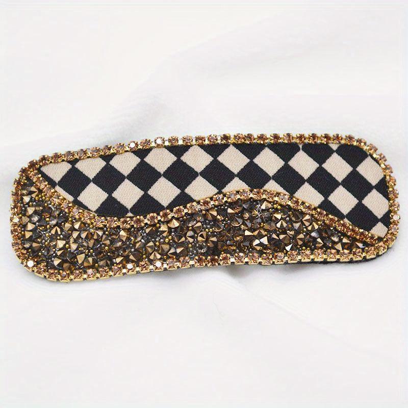 Velvet Bow Hair Clip Rhinestone Side Clip Head Jewelry for Women