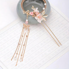 Ancient Style Hairpin With Tassel Flower Costume Headdress Hair Accessories