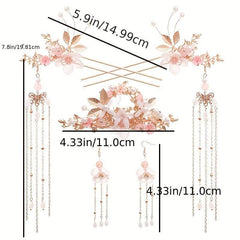 Ancient Style Hairpin With Tassel Flower Costume Headdress Hair Accessories