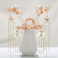 Ancient Style Hairpin With Tassel Flower Costume Headdress Hair Accessories