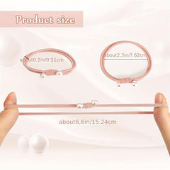 Boho Bracelet Hair Tie Elastic Hair Rope Faux Pearl Hair Ring Spiral Pattern