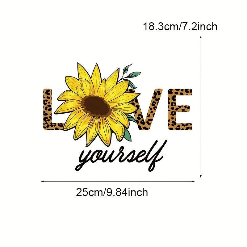4pcs Butterfly Sunflower Iron-on Heat Transfer Stickers DIY Clothing T Shirt