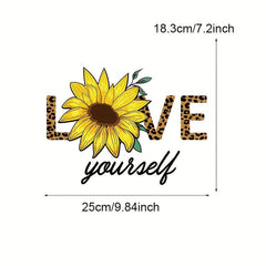 4pcs Butterfly Sunflower Iron-on Heat Transfer Stickers DIY Clothing T Shirt