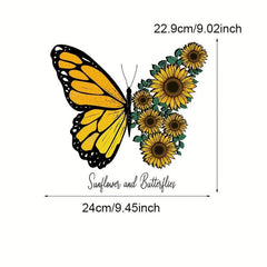 4pcs Butterfly Sunflower Iron-on Heat Transfer Stickers DIY Clothing T Shirt