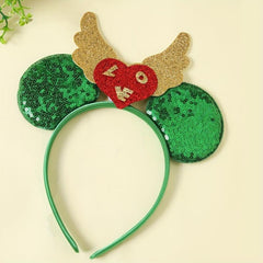Sequin Headband Glitter Hair Band Mouse Ears Wings Decor