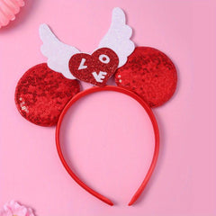 Sequin Headband Glitter Hair Band Mouse Ears Wings Decor